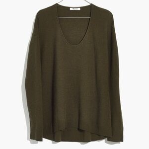 Madewell Kimball Pullover Sweater Wool blend Olive
